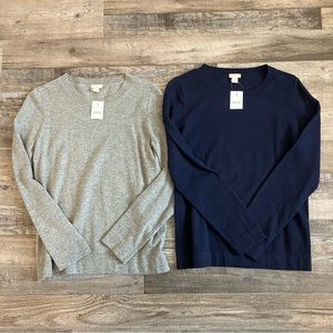 NWT 2 Women’s J Crew Factory Crew Neck Sweaters Size S